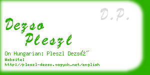 dezso pleszl business card